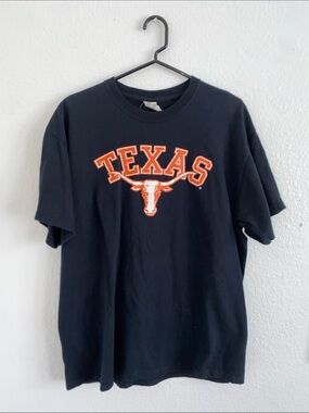 Jerzees Black T-Shirt with Orange Texas Longhorn Logo